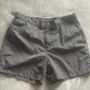 LAND’S END Swimwear Men's Black Patterned Shorts 34